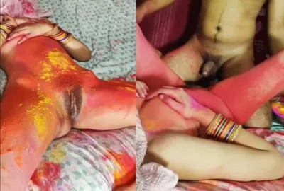Desi dehati sex Holi is enjoyed by the husband and his nude wife.
