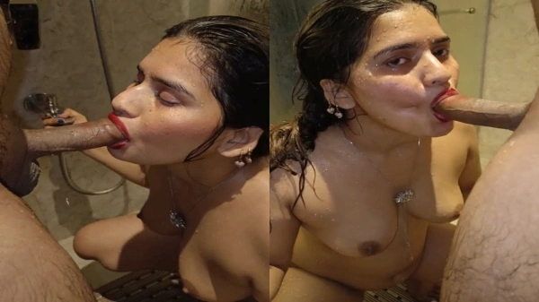 Woman shower blowjob Desi49 Com steamy